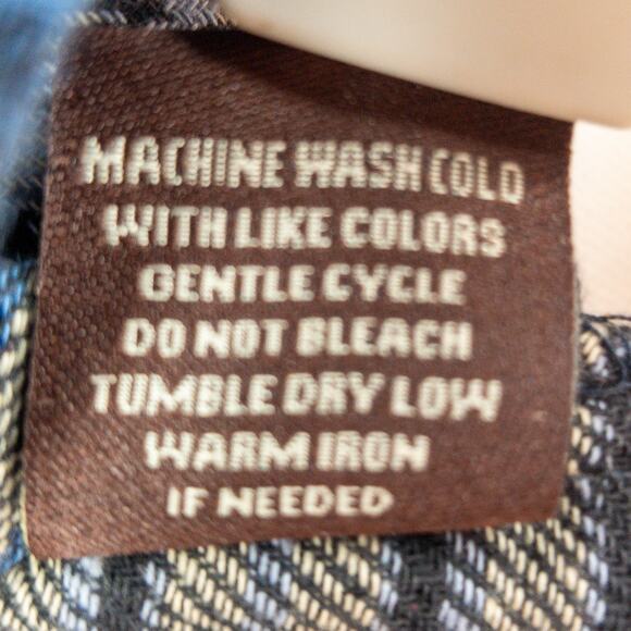 Mountain Ridge Flannel Men's 2XL Button Down Long Sleeve Plaid Blue Black White - Picture 10 of 12